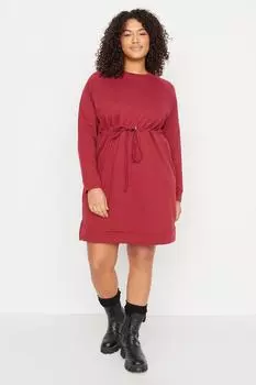 Платье больших размеров – бордовый – шифон Trendyol
