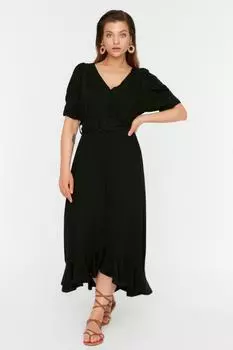 Платье больших размеров - Черное - А-силуэт Trendyol, черный