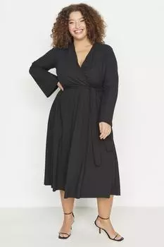 Платье больших размеров - Черное - А-силуэт Trendyol, черный
