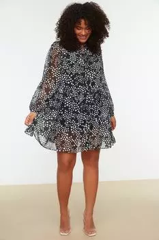 Платье больших размеров – черное – базовое Trendyol, черный