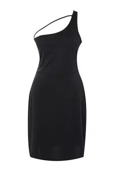 Платье больших размеров – черное – фигуристка Trendyol, черный