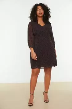 Платье больших размеров – черное – облегающее Trendyol, черный