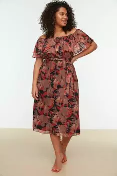 Платье больших размеров – черное – облегающее Trendyol, черный