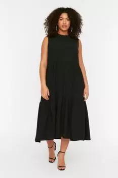 Платье больших размеров – черное – свободное платье Trendyol, черный