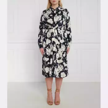 Платье больших размеров с поясом Persona By Marina Rinaldi, синий