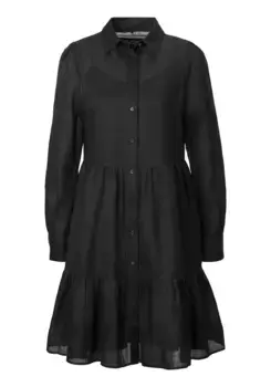 Платье BOSS ORANGE с воланами "C_Dilena" (2 шт.), модная женская одежда премиум-класса с воланами, рубашечный воротник, нижнее платье, черный