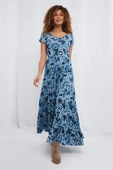 Платье бренда Tabitha выполнено из жатого хлопка Joe Browns, синий