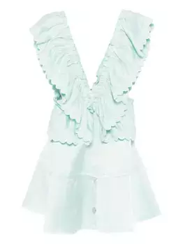 Платье бродери-англез с оборками COPERNI, зеленый