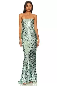 Платье Bronx and Banco Farah Strapless Gown, цвет Green & Multi