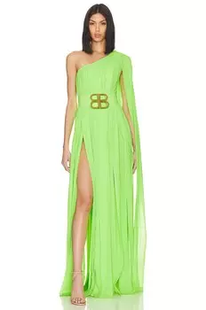 Платье Bronx and Banco Nia Green One Shoulder Gown, зеленый
