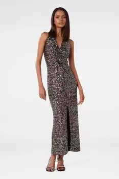 Платье Brooke с пайетками и бретелькой на шее Forever New, черный