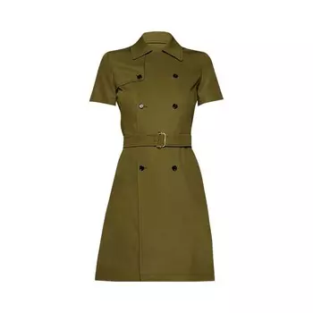Платье Burberry Double Breasted Belted Dress Kelp, зеленый