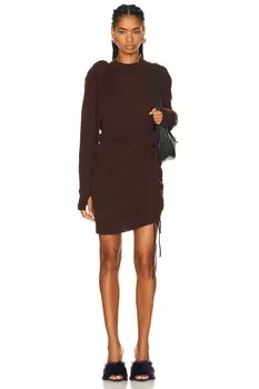 Платье Burberry Draped Long Sleeve, цвет Treacle