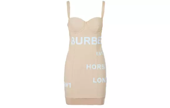 Платье Burberry Horseferry с длинными рукавами, желто-коричневый