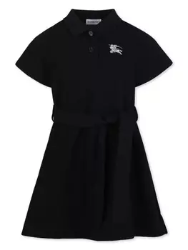 Платье Burberry Kids EKD с вышивкой, черный