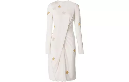 Платье Burberry с длинными рукавами, белый