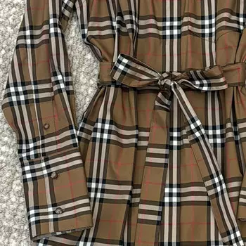 Платье Burberry с длинными рукавами, коричневый