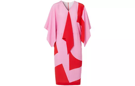 Платье Burberry с короткими рукавами, розовый