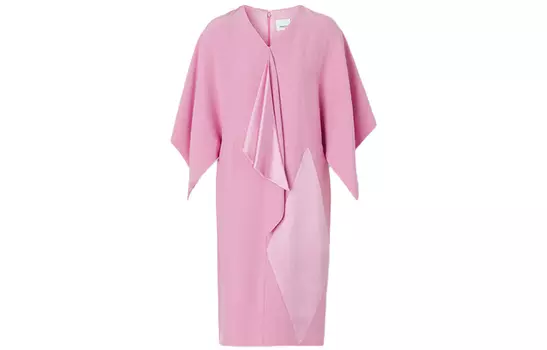 Платье Burberry с косыми рукавами, розовый