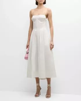 Платье-бюстье миди без рукавов Kittiya SIMKHAI, цвет White