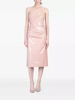 Платье-бюстье миди Del Core с драпировкой, розовый