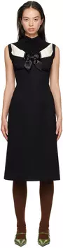Платье-бюстье с декоративными вставками и миди-платьем SHUSHU/TONG, черный