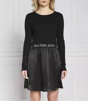 Платье CALVIN KLEIN JEANS LOGO ELASTIC, черный