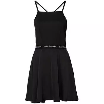 Платье Calvin Klein Jeans Logo Straps Fabric Mix, черный