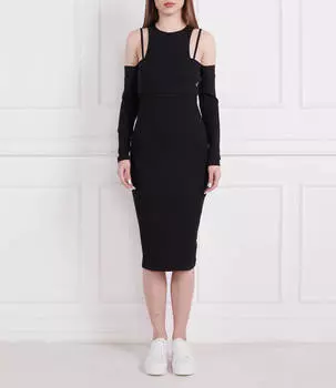 Платье CALVIN KLEIN JEANS RIB DOUBLE LAYER, черный