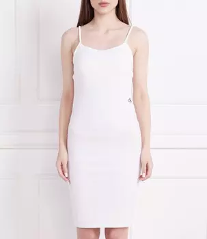 Платье CALVIN KLEIN JEANS SLUB RIB STRAPPY DRESS, белый
