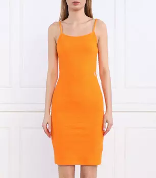 Платье CALVIN KLEIN JEANS SLUB RIB STRAPPY DRESS, оранжевый