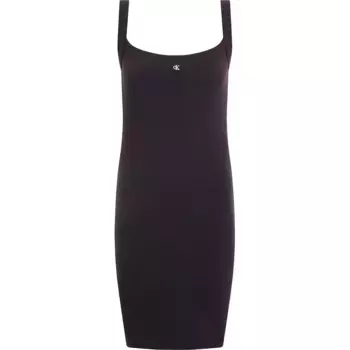 Платье Calvin Klein Jeans Soft Rib Fit&Flare sleeveless short, черный