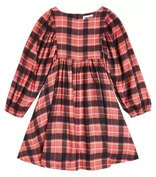 Платье caly в клетку из смесового хлопка Molo, розовый