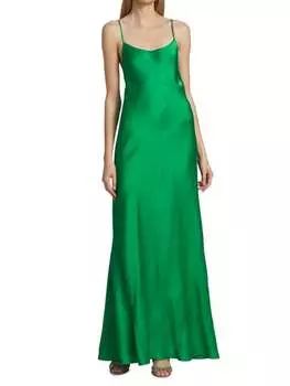 Платье cami с глубоким вырезом и v-образным вырезом Victoria Beckham Emerald green
