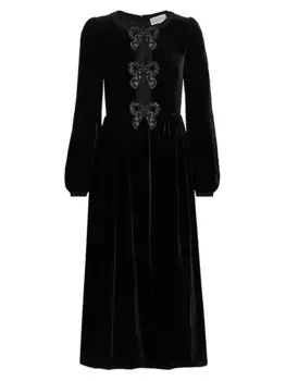 Платье Camille с бантами Saloni, цвет black black bows