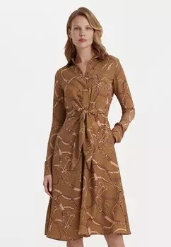 Платье Camisero Lauren Ralph Lauren KAHWELL LONG SLEEVE DAY DRESS, цвет camel multi