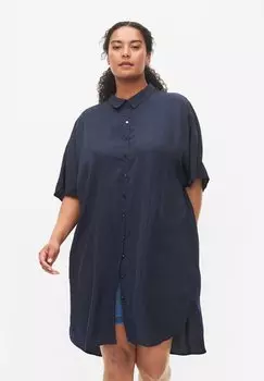 Платье Camisero Zizzi С КОРОТКИМИ РУКАВАМИ С ТОЧЕЧНОЙ ТЕКСТУРОЙ, цвет total eclipse