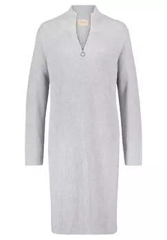 Платье CARTOON Strick mit Stehkragen, серый