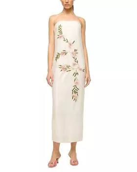 Платье Casey Sequin STAUD, слоновая кость/кремовый