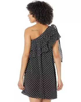 Платье CeCe One Shoulder Contrast Clip Dress, цвет Rich Black