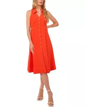 Платье CeCe Sleeveless Belted Waist Midi Dress, цвет Tigerlily