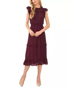 Платье CeCe Sleeveless Clip Dot Dress, цвет Rich Cabernet