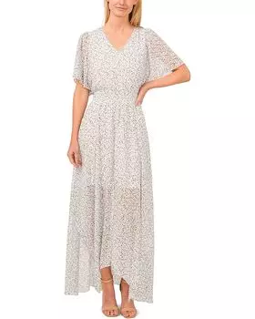 Платье CeCe Smocked Waist Flowy Sleeve Maxi, слоновая кость