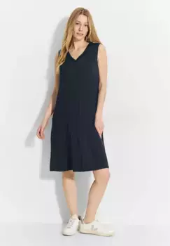 Платье Cecil из джерси с оборками на вырезе, синий