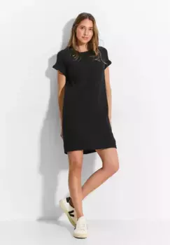 Платье Cecil из джерси с разрезом по горловине и пуговицей на шее, черный