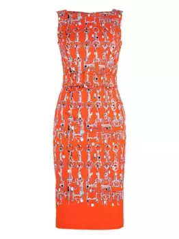 Платье Celine с принтом в виде цепочки Samantha Sung, оранжевый