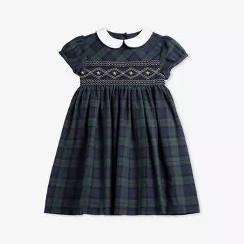 Платье Charlotte из хлопка с принтом «тартан» 2–11 лет Trotters, темно-синий