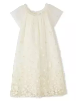 Платье Charlotte с цветочной вышивкой Bonpoint, бежевый