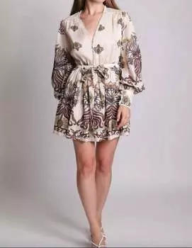 Платье Charlotte с принтом цвета слоновой кости Sabina Musayev