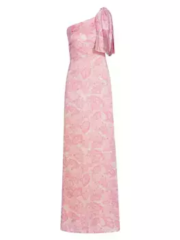 Платье Chelsea на одно плечо с бантом Sachin & Babi, цвет rouge damask rose